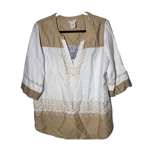 Soft Surroundings Tops - Soft Surroundings Blouse Womens Medium Floral V-neck Tunic Boho Casual Feminine